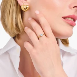 Brilliant Cut Zirconia Gold-Plated Ring