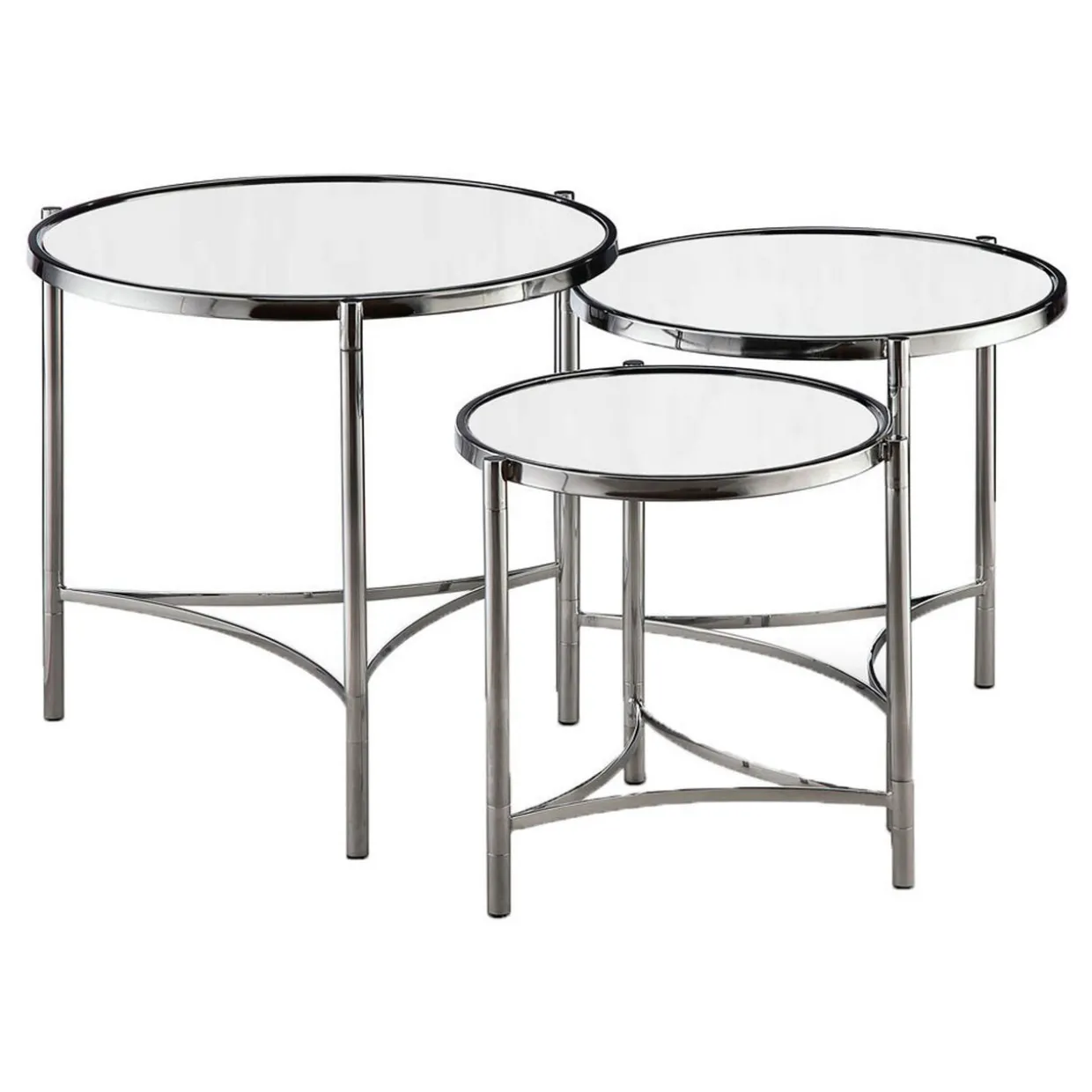 Brookville Round Mirror Table Three-Piece Set