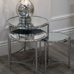 Brookville Round Mirror Table Three-Piece Set