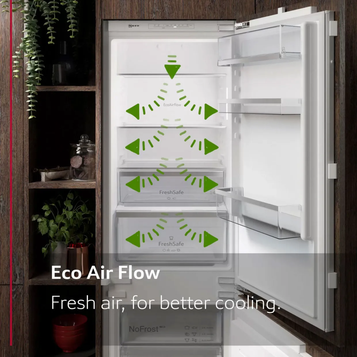 Built-in Fridge-Freezer with Freezer at Bottom