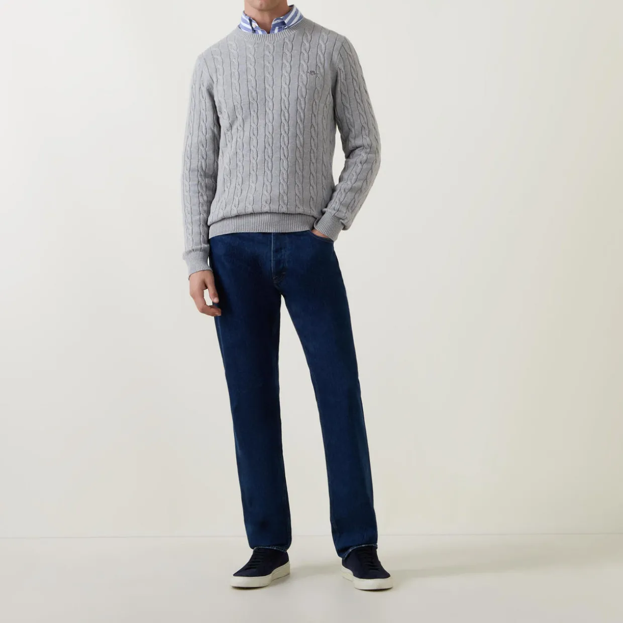 Cable-Knit Logo Sweater