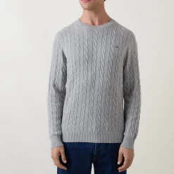 Cable-Knit Logo Sweater