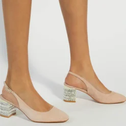 Calena Embellished Slingback Block Heels
