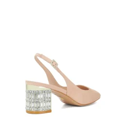 Calena Embellished Slingback Block Heels