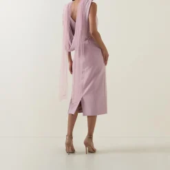 Cape-Sleeve Pencil Dress
