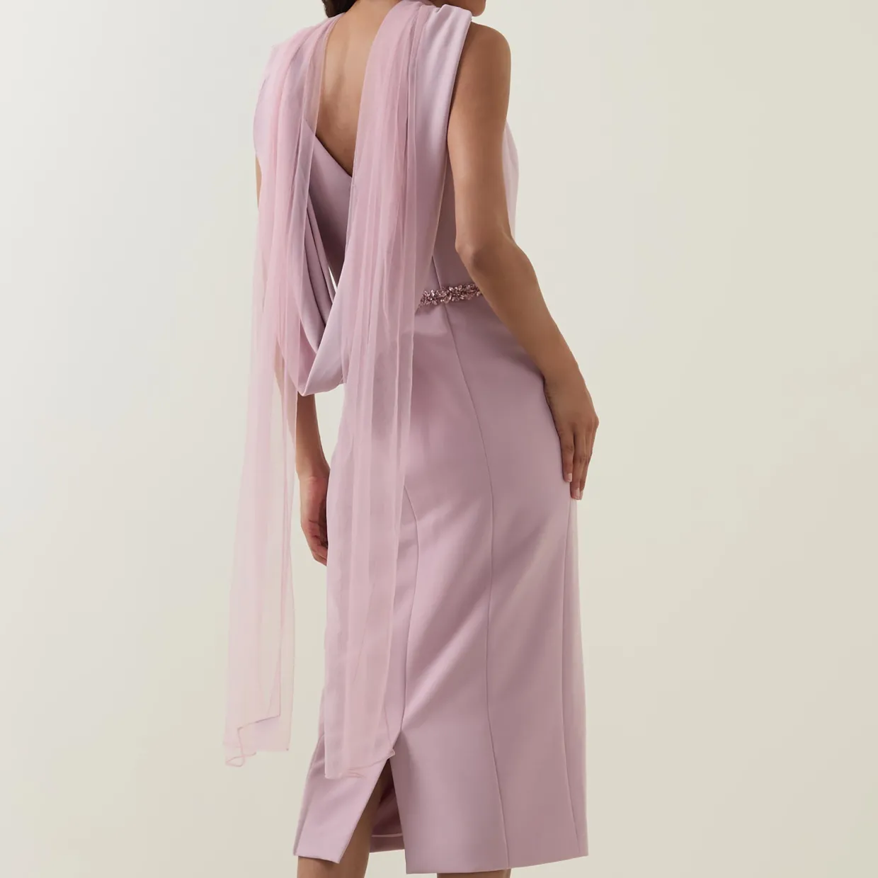 Cape-Sleeve Pencil Dress