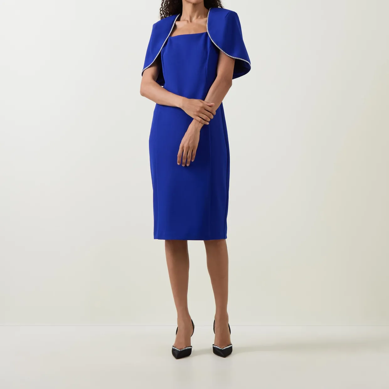 Cape-Sleeve Pencil Dress