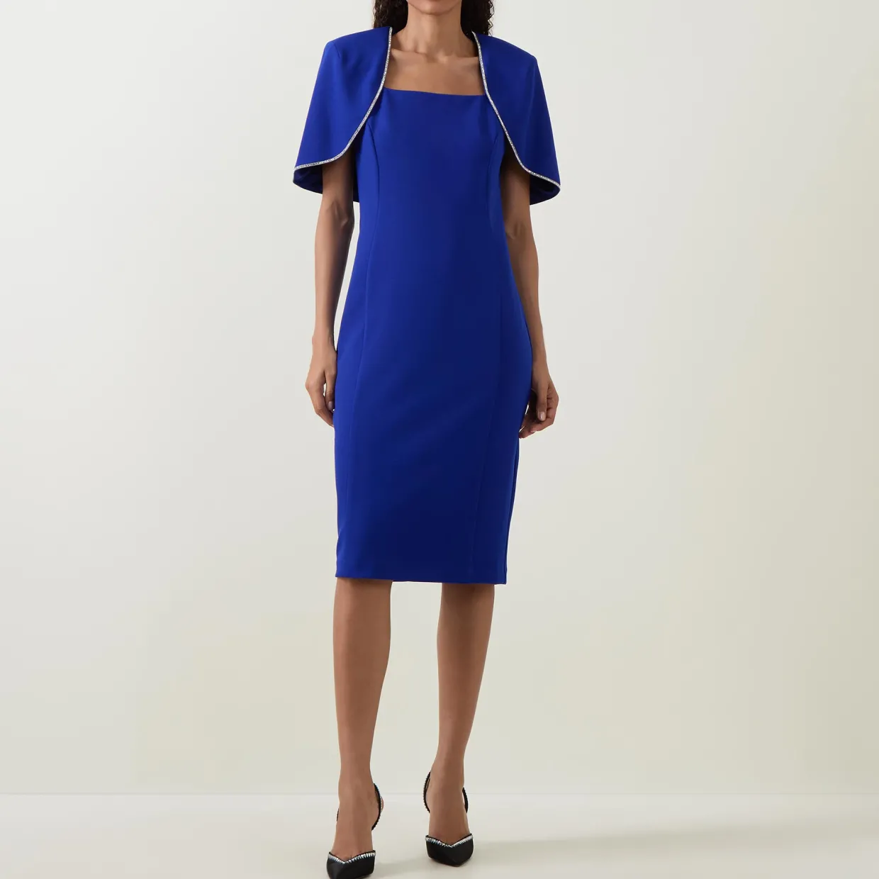 Cape-Sleeve Pencil Dress