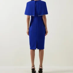 Cape-Sleeve Pencil Dress