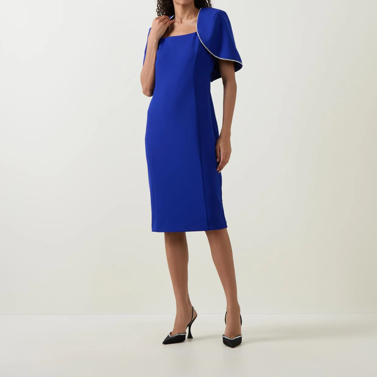 Cape-Sleeve Pencil Dress