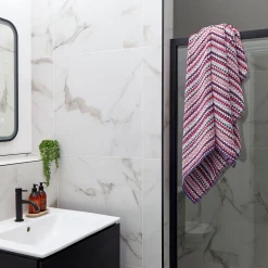 Carnaby Stripe Towel Berry