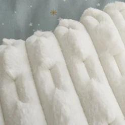 Carved Faux Fur Cushion Cream
