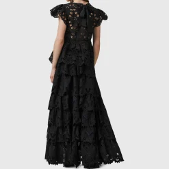 Cavarly Tiered Broderie High-Low Skirt