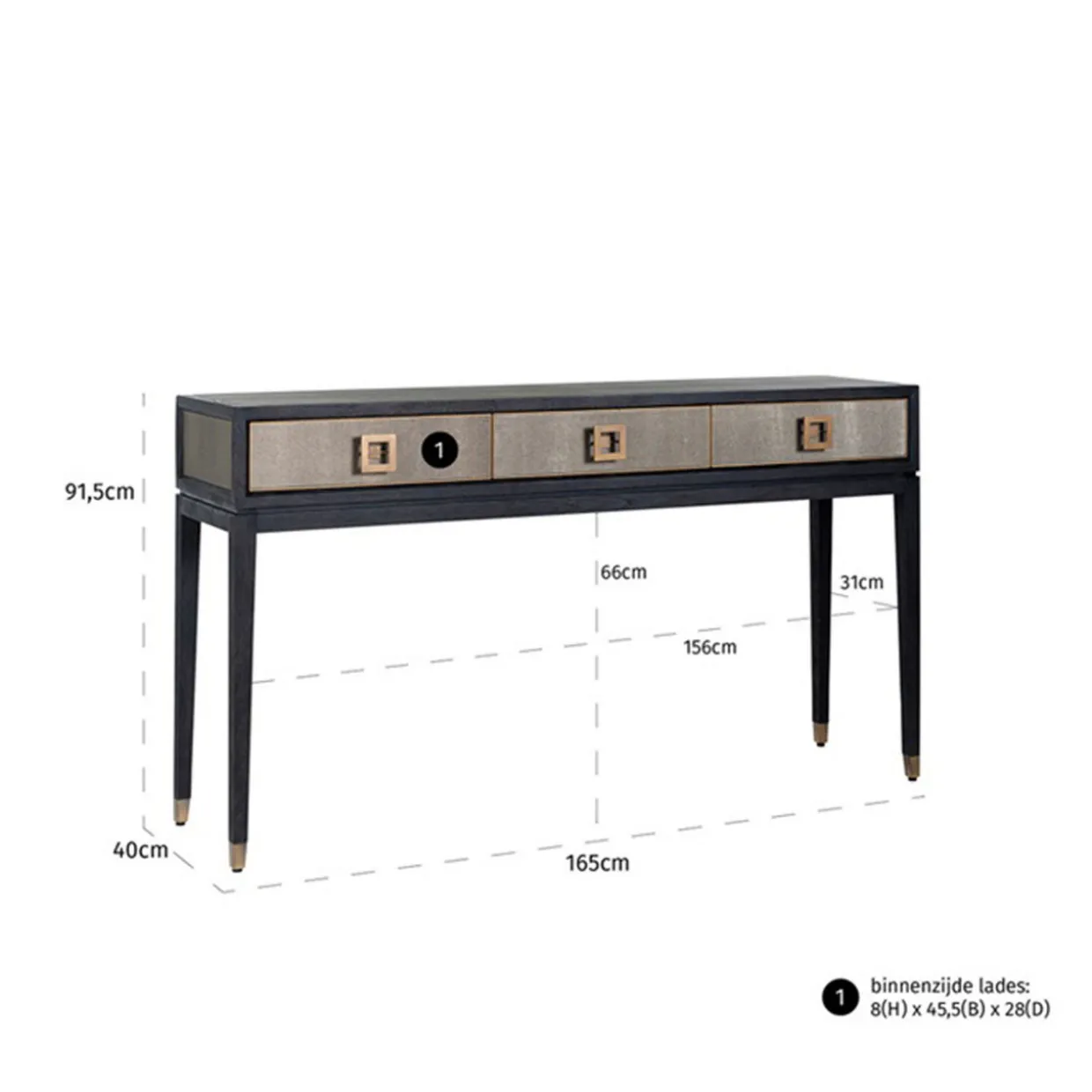 Cecile Console Table Black