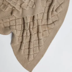 Cellular Cotton Baby Blanket Beige