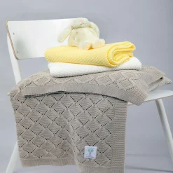 Cellular Cotton Baby Blanket Beige