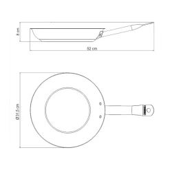 Ceramic-Coated Stainless Steel Frying Pan 30cm