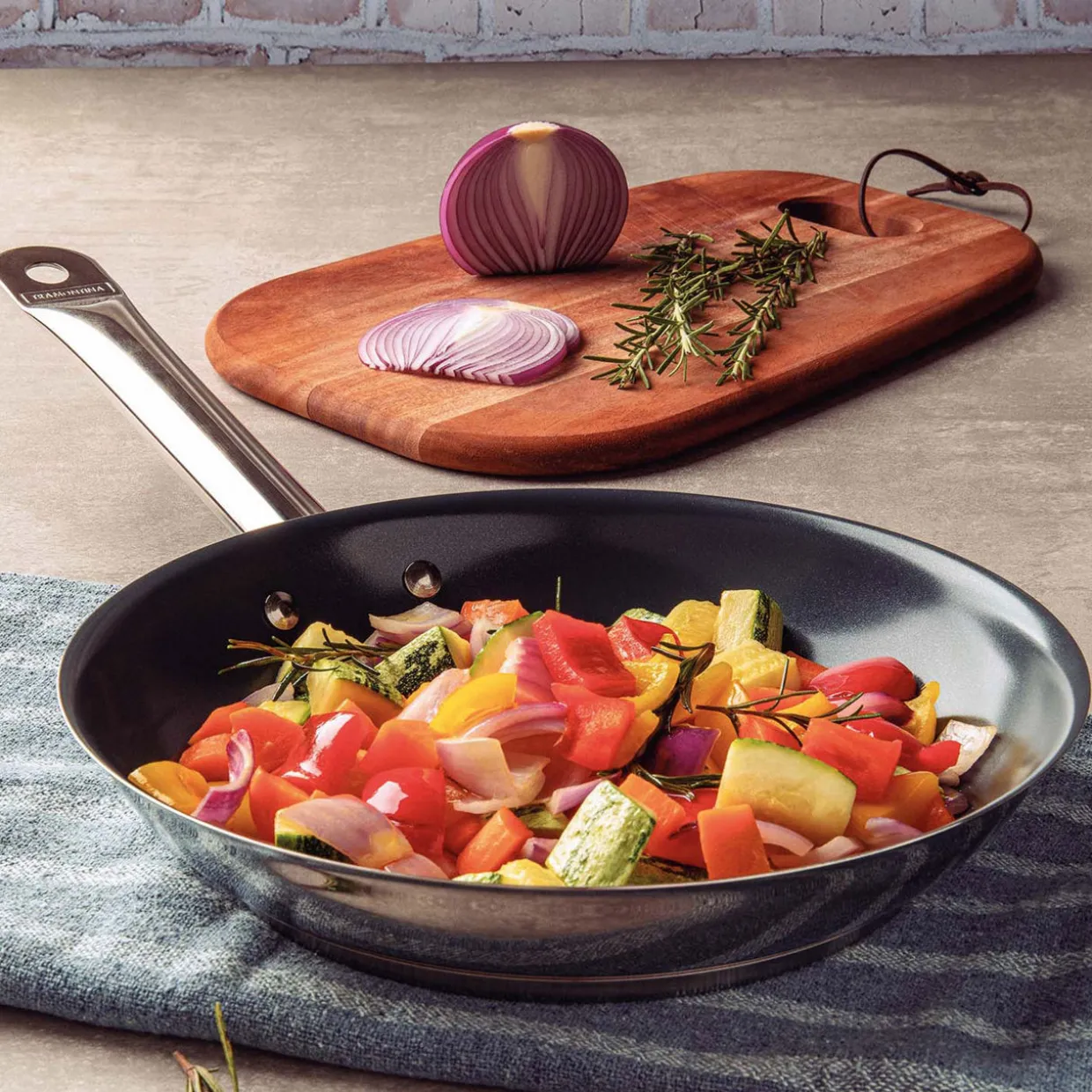 Ceramic-Coated Stainless Steel Frying Pan 26cm