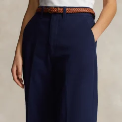 Chino Cropped Wide Leg Trousers