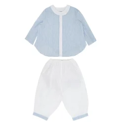 Christening Granddad Collar Shirt And Bottoms Set
