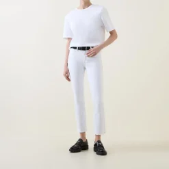 Cindy Mid-Rise Cropped Straight Leg Jeans