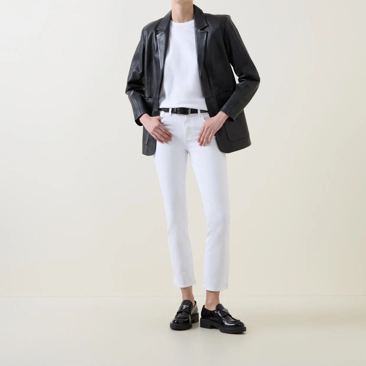 Cindy Mid-Rise Cropped Straight Leg Jeans
