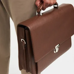 City Grained Leather Briefcase
