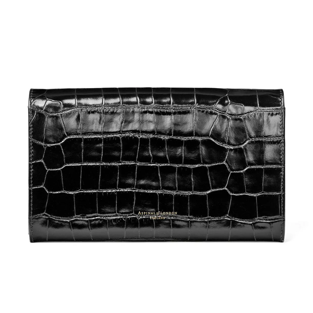 Classic Croc-Embossed Leather Travel Wallet
