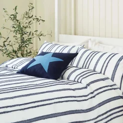 Clipped Duvet Set Navy