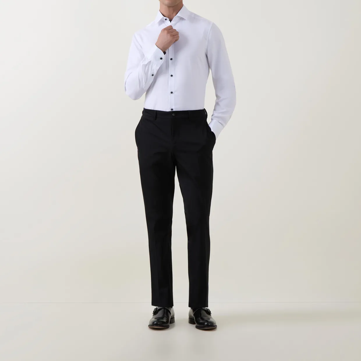 Contrast Trim Single Cuff Shirt