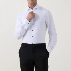 Contrast Trim Single Cuff Shirt