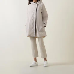 Contrast-Trim Parka Jacket