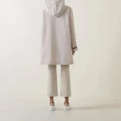 Contrast-Trim Parka Jacket