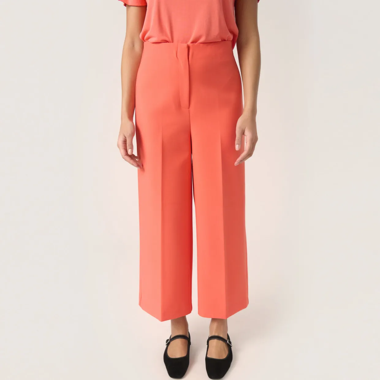 Corinne High-Rise Cropped Wide Leg Trousers