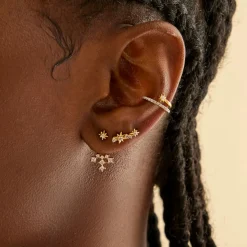 Cosmic Crystal Climber Stud Earrings