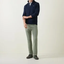 Cotton Casual Half-Zip Sweater