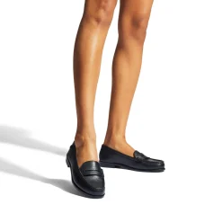 Crackle Penny-Trim Loafers