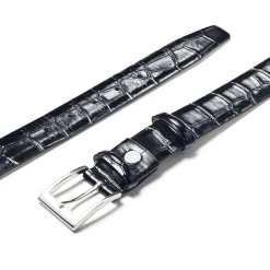 Croc Embossed Leather Belt
