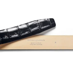 Croc Embossed Leather Belt