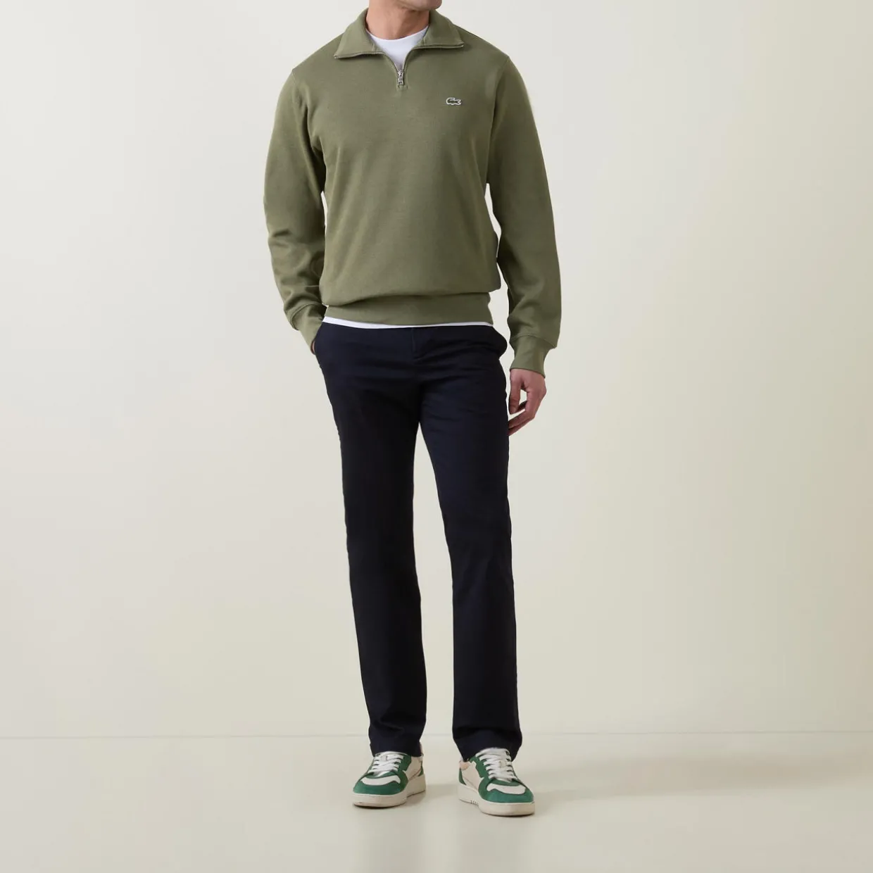 Crocodile Logo Slim Fit Chinos