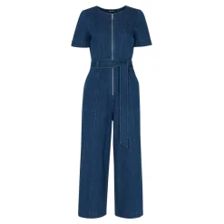 Cropped Denim Jumpsuit