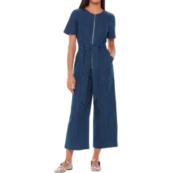 Cropped Denim Jumpsuit