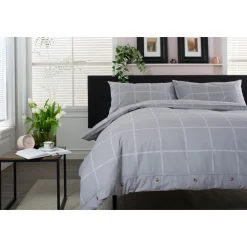 Crossley Heath Duvet Set Grey/White