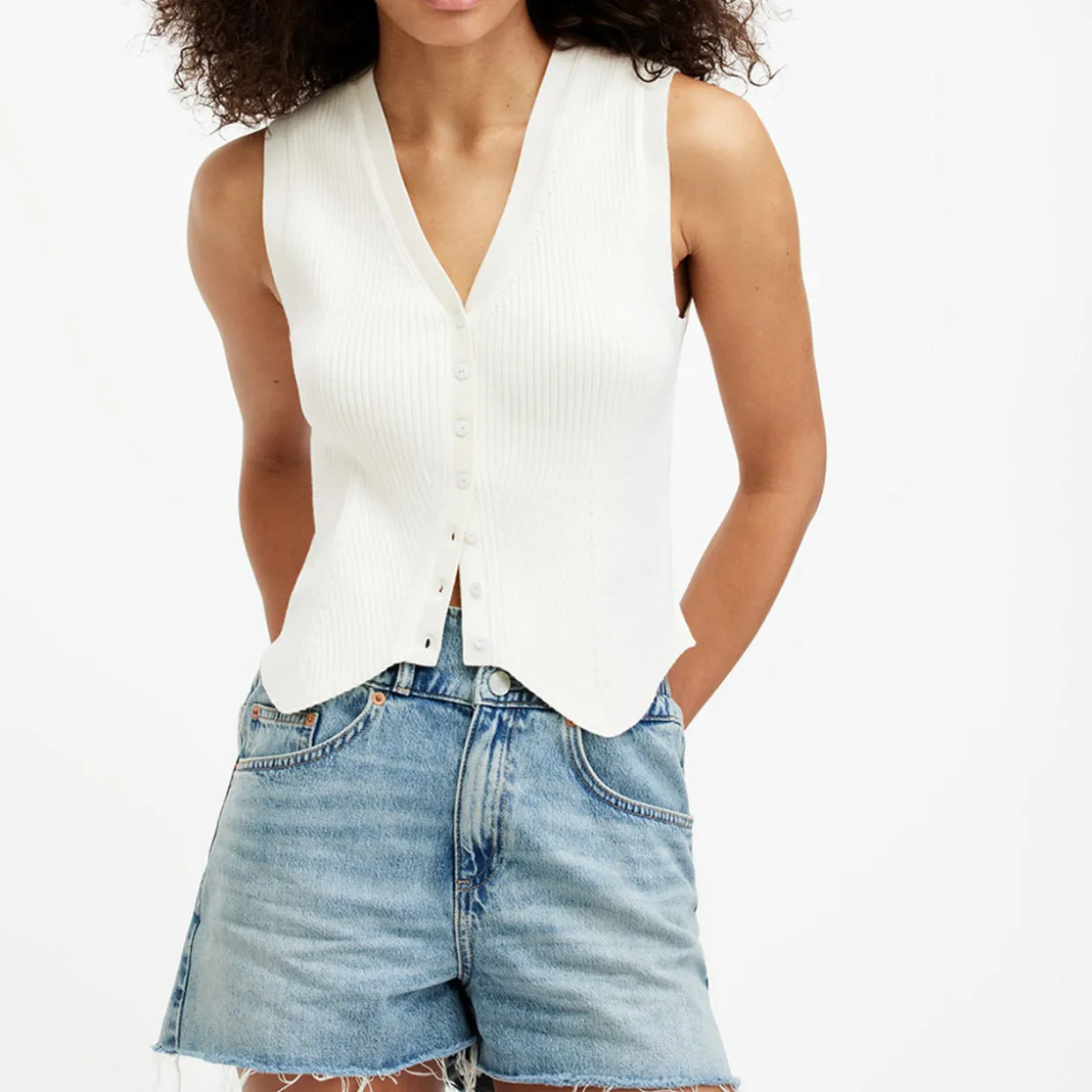 Cruz Rib-Knit Waistcoat