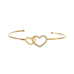 Crystal Heart Bangle Bracelet