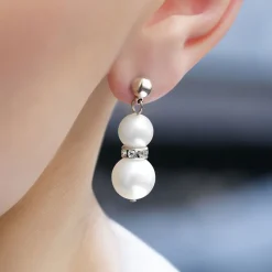 Crystal Pearl Drop Earrings