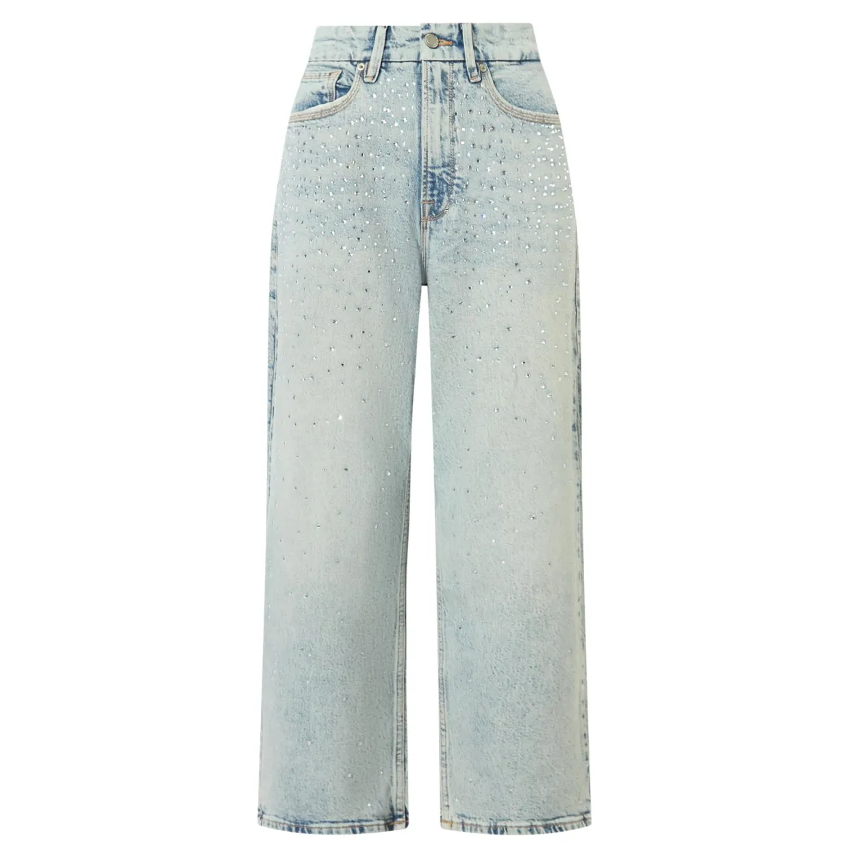 Crystal Stars 90s Cropped Straight Leg Jeans