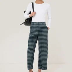 Dale Check Cropped Straight Leg Trousers