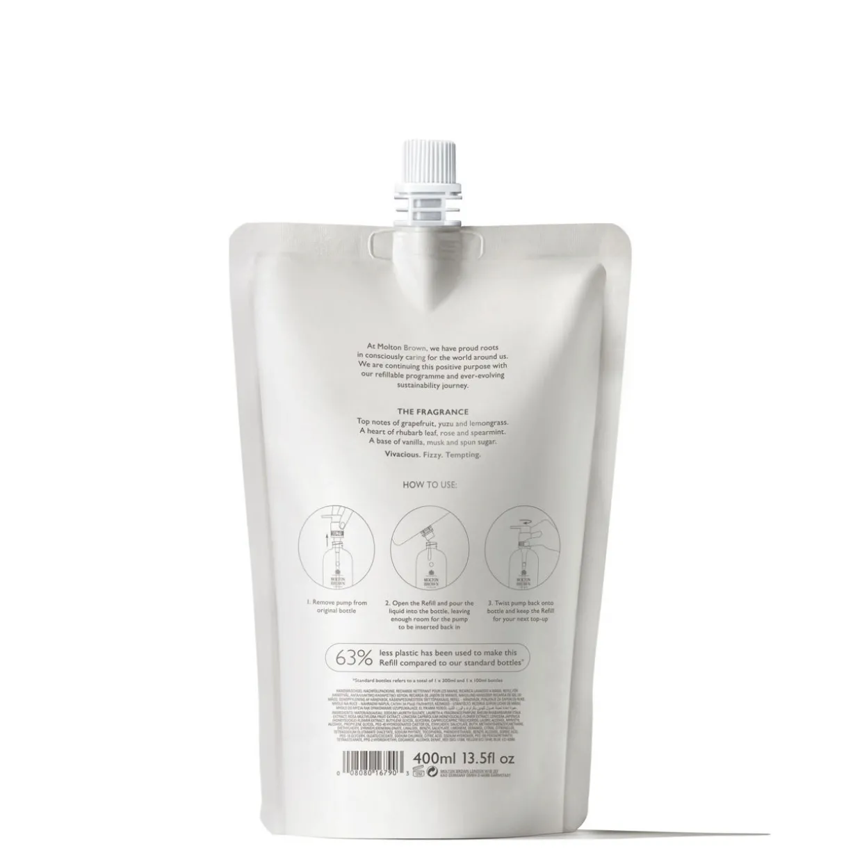 Delicious Rhubarb & Rose Fine Liquid Hand Wash Refill
