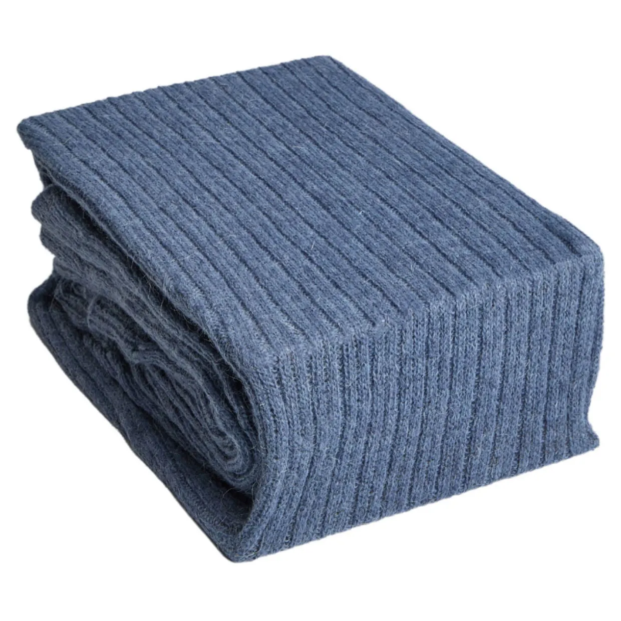 Denim Knitted Ribbed Bed Blanket